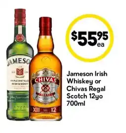 Drakes Jameson Irish CHIVAS Whiskey or Chivas Regal Scotch 12yo offer