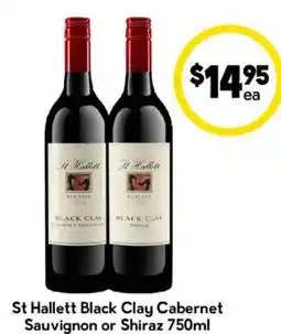 Drakes St Hallett Black Clay Cabernet Sauvignon or Shiraz offer