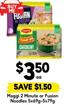 Drakes Maggi 2 Minute or Fusion Noodles offer
