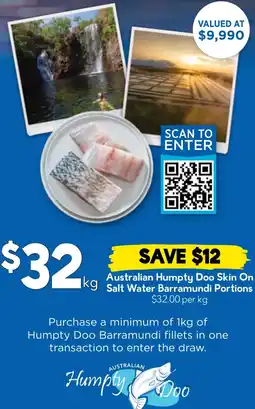 Drakes Humpty Doo Skin On kg Salt Water Barramundi Portions offer