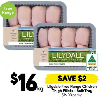 Drakes Lilydale Free Range Chicken Thigh Fillets - Bulk Tray offer