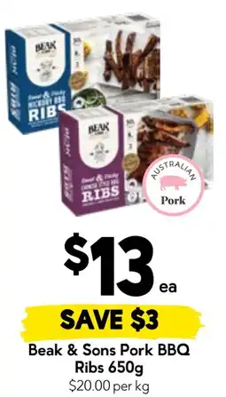 Drakes Beak & Sons Pork BBQ Ribs offer