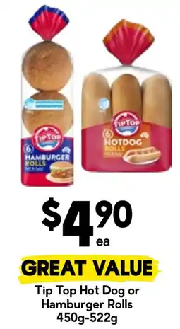 Drakes Tip Top Hot Dog or Hamburger Rolls offer