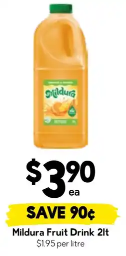 Drakes Mildura Fruit Drink offer