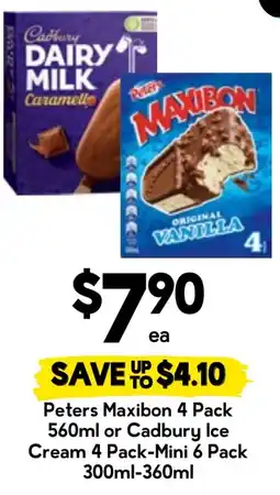 Drakes Peters Maxibon or Cadbury Ice Cream offer