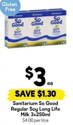 Drakes Sanitarium So Good Regular Soy Long Life Milk offer