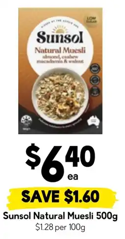 Drakes Sunsol Natural Muesli offer