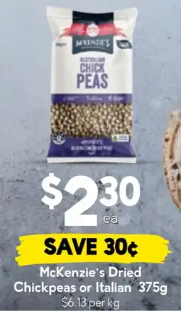 Drakes McKenzie's Dried Chickpeas or Italian offer