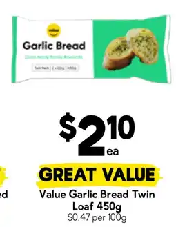 Drakes Value Garlic Bread Twin Loaf offer