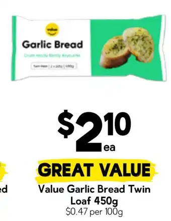 Drakes Value Garlic Bread Twin Loaf offer
