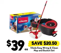 Drakes Vileda Easy Wring & Clean Mop and Bucket Set offer