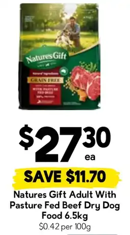 Drakes Natures Gift Adult With Pasture Fed Beef Dry Dog Food offer
