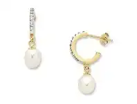 Bevilles Jewellery 9ct Yellow Gold Silver Filled Diamond Hoop Earrings - 1x12-12mm offer