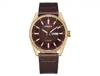 Bevilles Jewellery Citizen Men&#039;s Eco Drive Brown & Rose Leather Watch AW0083-08X offer