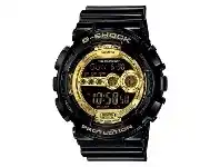Bevilles Jewellery Casio G-Shock Gold Dial Digital Black Watch GD100GB-1 offer