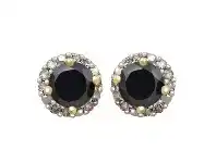 9ct Yellow Gold 0.10ct Diamond & Sapphire Earrings