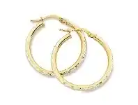 Bevilles Jewellery 9ct Two Tone Silver Filled Hoop Earrings- 2mm x 20mm offer