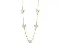 Bevilles Jewellery 9ct Yellow Gold Silver Infused Pink Butterfly Necklace offer
