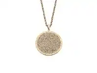 Bevilles Jewellery Rose Stainless Steel Pave Crystal and Disc Necklace offer