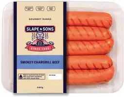 IGA Slape & Sons Gourmet Range Smokey Chargrill Beef Sausages offer