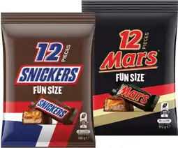 IGA Mars, Snickers or M&M’s Fun Size Pack 148‑192g Selected Varieties offer