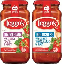IGA Leggo’s Pasta Sauce Selected Varieties offer