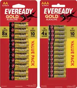 IGA Eveready Gold Alkaline Batteries AA or AAA 16 Pack offer