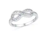 Bevilles Jewellery Infinity Ring with 1/5ct of Diamonds in 9ct White Gold offer