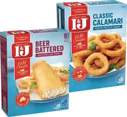 IGA I&J Australian Hoki Beer Battered 425g, Calamari or Squid 360g Selected Varieties offer