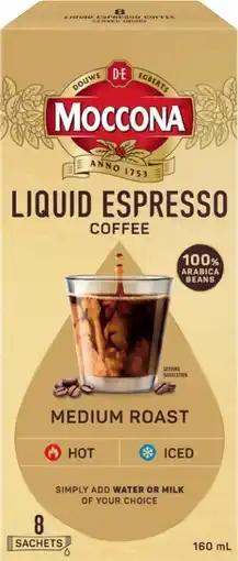 IGA Moccona Liquid Espresso Coffee Sachet Selected Varieties offer