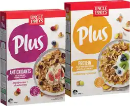 IGA Uncle Tobys Plus Cereal 620‑705g Selected Varieties offer