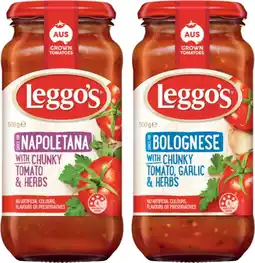 IGA Leggo’s Pasta Sauce 490‑500g Selected Varieties offer