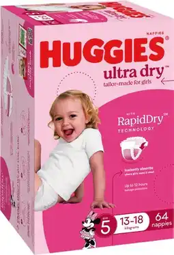IGA Huggies Nappies or Nappy Pants 40‑108 Pack Selected Varieties offer