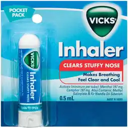 IGA Vicks Nasal Decongestant Inhaler* Selected Varieties offer