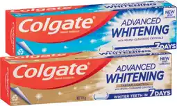 IGA Colgate Advanced Whitening or MaxFresh Toothpaste 115g Selected Varieties offer