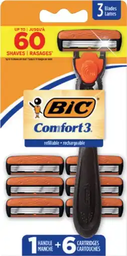 IGA BIC Hybrid Comfort3 Razor 1 Handle + 6 Blades offer