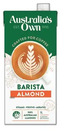 IGA Australia’s Own Barista Almond or Macadamia Milk 1 Litre offer
