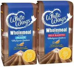 IGA White Wings Wholemeal Plain or Self Raising Flour 1kg offer