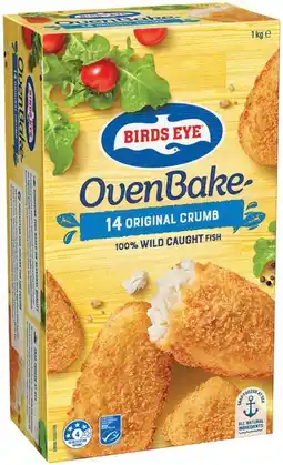 IGA Birds Eye Oven Bake Original or Whiting Crumb Fish Fillets 1kg offer