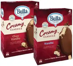 IGA Bulla Creamy Classics Ice Cream Sticks Selected Varieties offer