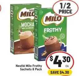 IGA Nestlé milo frothy sachets 8 pack offer