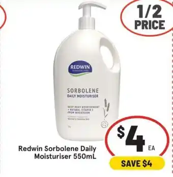IGA Redwin sorbolene daily moisturiser offer