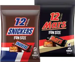IGA Mars, Snickers or M&M’s Fun Size Pack 148‑192g Selected Varieties offer