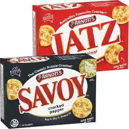 IGA Arnott’s Savoy, Jatz 225g or Clix 250g Selected Varieties offer