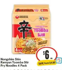 IGA Nongshim Shin Ramyun Toomba Stir Fry Noodles 4 Pack offer