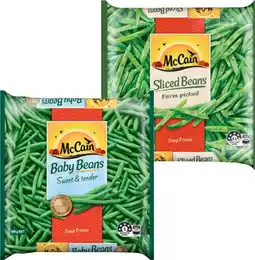 IGA McCain Sliced or Baby Beans 500g offer