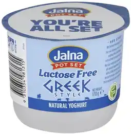 IGA Jalna Lactose Free Natural Yoghurt Selected Varieties offer