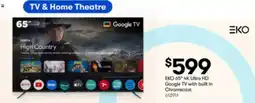 BIG W Eko 65" 4k ultra hd google tv with built in chromecast 612911 offer