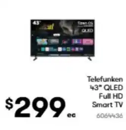 BIG W Telefunken 43" qled full hd smart tv offer