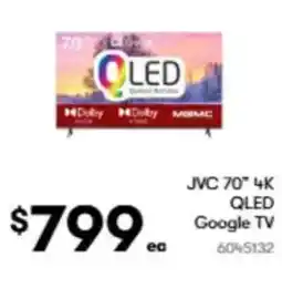 BIG W JVC 70" 4K QLED Google TV offer